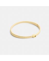 COACH - Thin Signature Hinged Bangle - Lyst