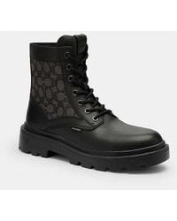 COACH - Combat Boot With Signature Jacquard - Lyst