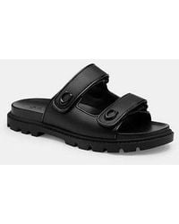 COACH - Double Band Flat Sandals - Lyst