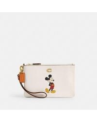 COACH - Disney X Essential Small Wristlet In Regenerative Leather With Mickey Mouse - Lyst