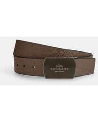 COACH - Plaque Buckle Cut To Size Belt, 38 Mm | Leather - Lyst