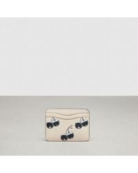 COACH - Wavy Card Case In Topia Leather With Cherry Print - Lyst