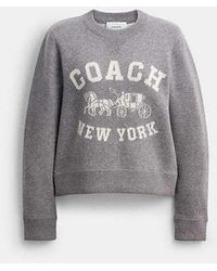 COACH - Horse And Carriage Crewneck Sweater - Lyst