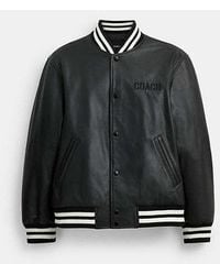 COACH - Veste Universitaire En Cuir - Lyst