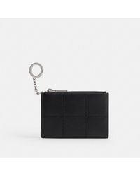 COACH - Zip Card Case With Key Ring In Checkerboard Upcrafted Leather - Lyst