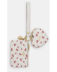 COACH - Wristlet And Heart Pouch With Cherry Print And Charm - Lyst
