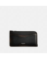 COACH - New York Zip Card Case In Loved Leather - Lyst