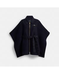 COACH - Double Face Wool Cape - Lyst
