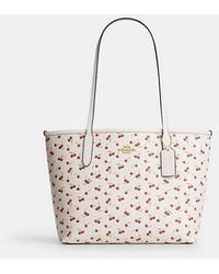 COACH - Medium City Tote Bag With Cherry Print - Lyst