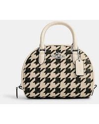 COACH - Sydney Satchel With Houndstooth Print | Leather - Lyst