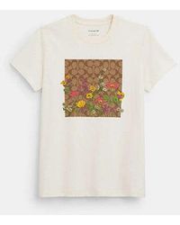 COACH - Garden Floral Signature T-shirt - White, Size Medium | Other - Lyst