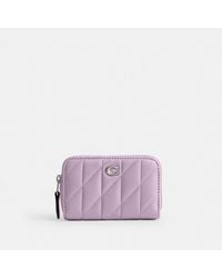COACH - Small Zip Around Card Case With Pillow Quilting - Lyst