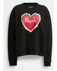 COACH - Heart Crewneck Sweater - Lyst
