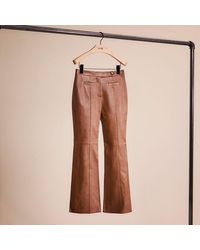 COACH - Restored Leather Flare Trousers - Lyst