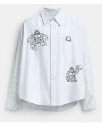 COACH - Brain Dead Signature Long Sleeve Button Up Shirt - Lyst