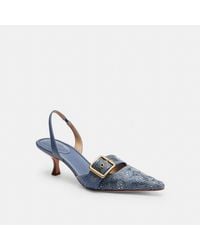 COACH - Margot Slingback In Crystal Signature Denim - Lyst