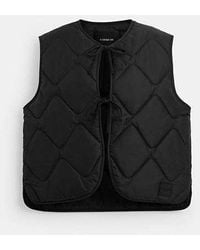COACH - Gilet Trapuntato Con Fiocco Anteriore - Lyst