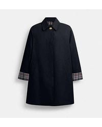 COACH - Heritage Car Coat With Plaid Lining - Lyst