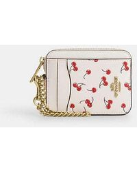 COACH - Zip Card Case With Cherry Print - Lyst