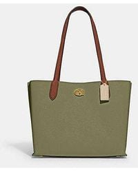 COACH - Willow Tote In Colorblock With Signature Canvas Interior - Lyst