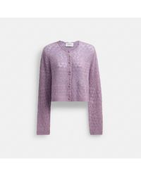 COACH - Lace Knit Cardigan - Lyst