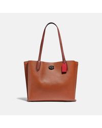 COACH - Willow Tote Bag In Colorblock With Signature Canvas Interior - Lyst