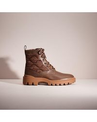 COACH - Restored Citysole Lace Up Boot With Shearling And Recycled Polyester - Lyst