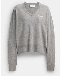 COACH - V Neck Sweater - Lyst