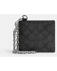 COACH - Billfold Wallet With Chain - Lyst
