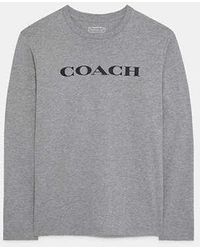 COACH - Essential Long Sleeve T-shirt - Grey, Size Large | Organic Cotton - Lyst