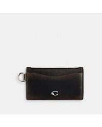 COACH - Zip Card Case In Loved Leather - Lyst