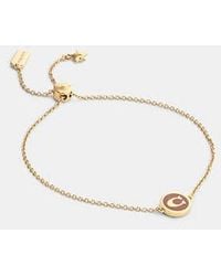 COACH - Signature Enamel Coin Slider Bracelet - Lyst