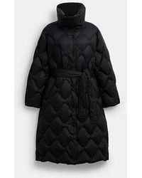 COACH - Quilted Long Puffer Jacket - Lyst