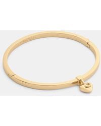 COACH - Heart Charm Thin Hinged Bangle - Lyst