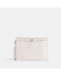 COACH - Pouch Wristlet In Crossgrain Leather With Signature Canvas Interior - Lyst