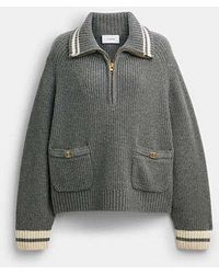COACH - Heritage C Quarter Zip Knit Polo - Lyst