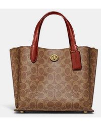 COACH - Willow Tote Bag 24 - Beige/brown | Pvc - Lyst