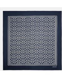 COACH - Textured Signature Print Silk Square Scarf - Lyst