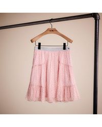 COACH - Restored Denim Waistband Mini Skirt - Lyst