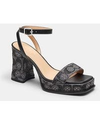 COACH - Platform Sandal In Crystal Signature Jacquard - Lyst
