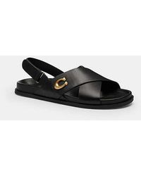 COACH - Sculpted C Criss Cross Sandal - Lyst