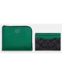COACH - 3 In 1 L Zip Wallet With Signature Canvas | Leather - Lyst