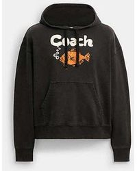 COACH - Sudadera Con Capucha Y Estampado De Pez En, Talla Grande - Lyst