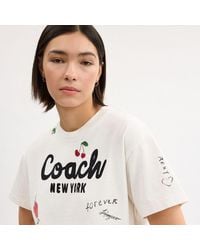 coach Tシャツ 刺繍 ロゴ 楽天市場】【送料無料】Coach s/s Logo Tee 花柄刺繍 コーチ s/s