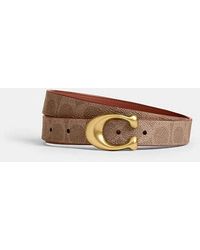 COACH - Cintura Double Face Con Fibbia A C Scolpita, 25 Mm - Lyst