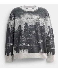 COACH - Postcard Crewneck Sweater - Lyst