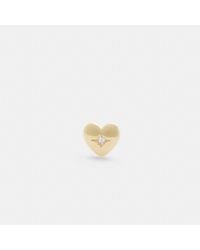 COACH - 14 K Gold Heart Single Stud Earring - Lyst