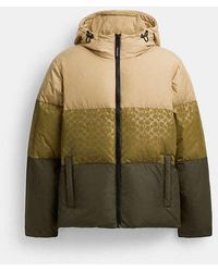 COACH - Colorblock Down Jacket - Lyst