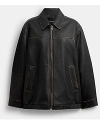 COACH - Loved Oversized Leather Jacket - Lyst