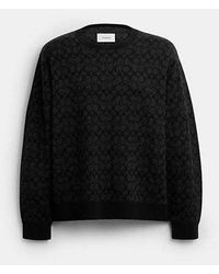 COACH - Signature Crewneck Sweater - Lyst
